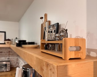Custom Maple Floating Shelf: 3” Thick, Handmade in USA