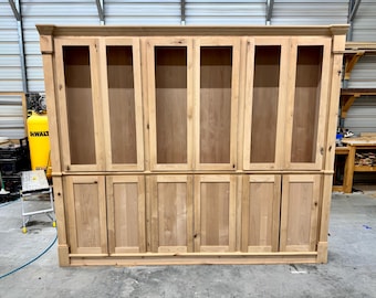Custom Built-In China Cabinet Hutch | Shaker Style Display Cabinet