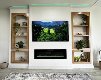 Custom White Oak Niche Insert: Built-in Wall Accent, Modern Trim