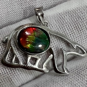 Ammolite Pendent Bear Shape