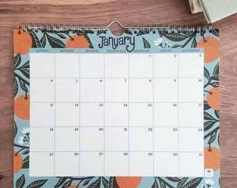 Flowering Fruits Illustrated Botanical 2026 Wall Calendar - Blank Appointment Calendar