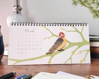 Rocky Mountain Songbirds 2026 Desk Calendar: Illustrated Birds with Easel Stand