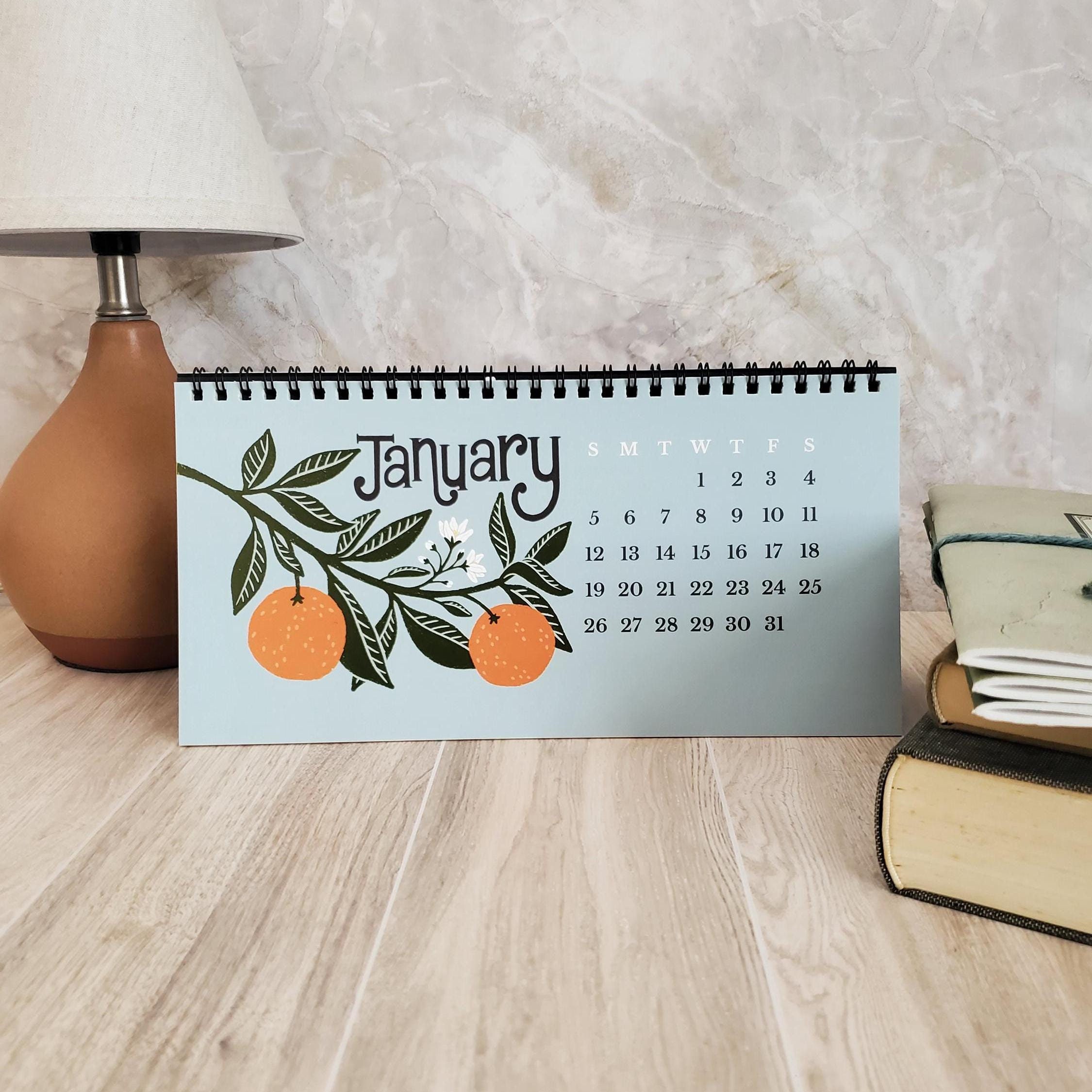 Flowering Fruits Easel Desk Calendar 2025 Illustrated Botanical Table flowering-fruits-easel-desk-calendar-2025-illustrated-botanical-table