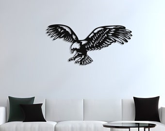 Large Metal Eagle Wall Art, Metal Wall Decor, Living Room Wall Art, Wall Hangings, Home Decor Wall Art, American Eagle, Metal Eagle Sign