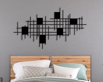 Modern Luxury Style Metal Wall Art, Abstract Metal Wall Sculpture, Above Bed Decor, Living Room Decor, Geometric Wall Art, Mid Century Decor