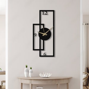 Übergroße Wanduhr aus Metall, minimalistisches Wanddekor, neue Saison Wanduhr Idee, neues Wohngeschenk, einzigartiges Wohndekor, stille Uhr, Wanduhr Bild 4