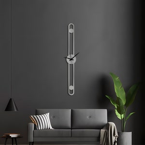 Minimalistische große Wanduhr, geometrische Metallwanduhr, einzigartige Wanduhr, moderne Wanduhr, Cloks für die Wand, Wanduhr, Horloge, Home Decor Bild 2