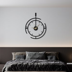 Moderne Wanduhr, Übergroße Wanduhr, Metallwanduhr, Große Wanduhr, Minimalistische Wanduhr, Stille Wanduhr, Wohnkultur für die Wand Bild 5