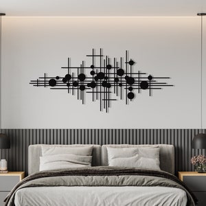 Modern Luxury Style Metal Wall Art, Abstract Metal Wall Sculpture, Above Bed Decor, Living Room Decor, Geometric Wall Art, Mid Century Decor