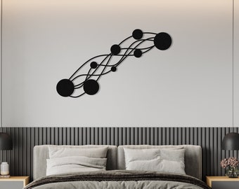 Moderne luxe stijl metalen muur kunst, halverwege de eeuw decor, abstracte metalen muur sculptuur, boven bed decor, woonkamer decor, geometrische muur kunst