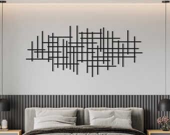 Moderne Luxus-Stil Metall Wand Kunst, Mid Century Dekor Abstrakte Metall Wand Skulptur, Über Bett Dekor, Wohnzimmer Dekor, Geometrische Wand Kunst