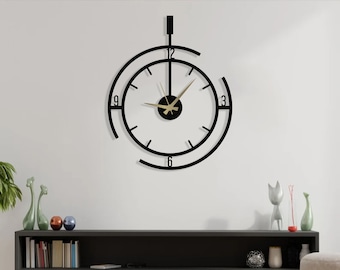 Modern Wall Clock, Oversized Wall Clock, Metal Wall Clock, Large Wall Clock, Minimalist Wall Clock, Silent Wall Clock, Home Decor for Wall