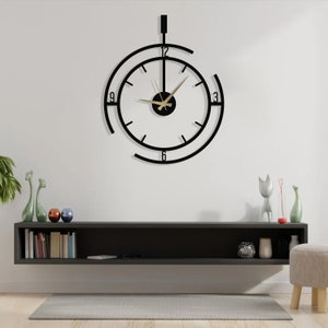 Modern Wall Clock, Oversized Wall Clock, Metal Wall Clock, Large Wall Clock, Minimalist Wall Clock, Silent Wall Clock, Home Decor for Wall