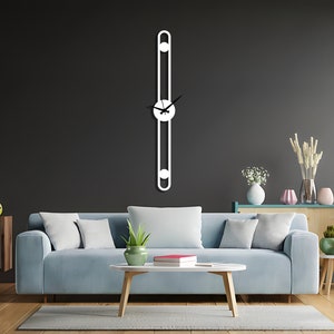 Minimalistische große Wanduhr, geometrische Metallwanduhr, einzigartige Wanduhr, moderne Wanduhr, Cloks für die Wand, Wanduhr, Horloge, Home Decor White