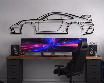 Metalen auto kunst aan de muur, auto Guy cadeau, auto kunst aan de muur, metalen kunst aan de muur, auto-accessoires, metalen wand decor, auto-accessoires voor mannen, auto cadeau voor hem