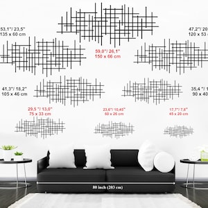 Moderne luxe stijl metalen muur kunst, Mid Century decor abstracte metalen muur sculptuur, boven bed decor, woonkamer decor, geometrische muur kunst afbeelding 8