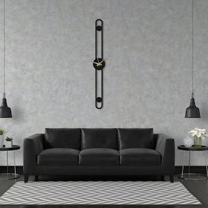 Minimalistische große Wanduhr, geometrische Metallwanduhr, einzigartige Wanduhr, moderne Wanduhr, Cloks für die Wand, Wanduhr, Horloge, Home Decor Bild 5