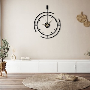 Moderne Wanduhr, Übergroße Wanduhr, Metallwanduhr, Große Wanduhr, Minimalistische Wanduhr, Stille Wanduhr, Wohnkultur für die Wand Bild 7