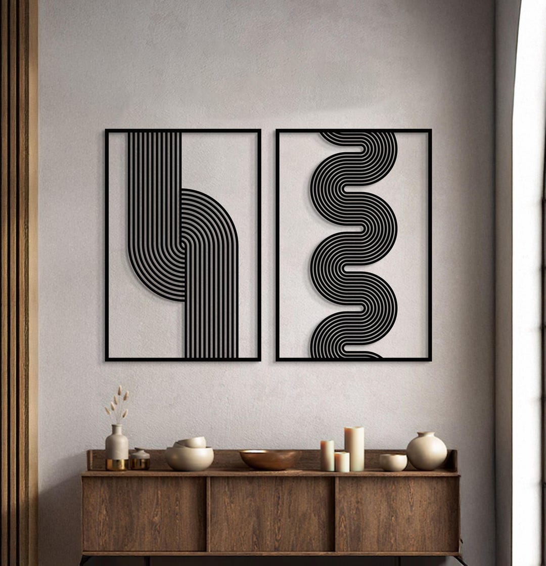 Modern Luxury Metal Wall Art, Mid Century Wall Decor, Abstract Metal ...