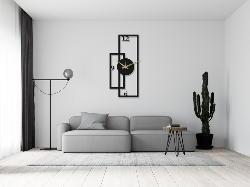 Übergroße Wanduhr aus Metall, minimalistisches Wanddekor, neue Saison Wanduhr Idee, neues Wohngeschenk, einzigartiges Wohndekor, stille Uhr, Wanduhr Bild 6