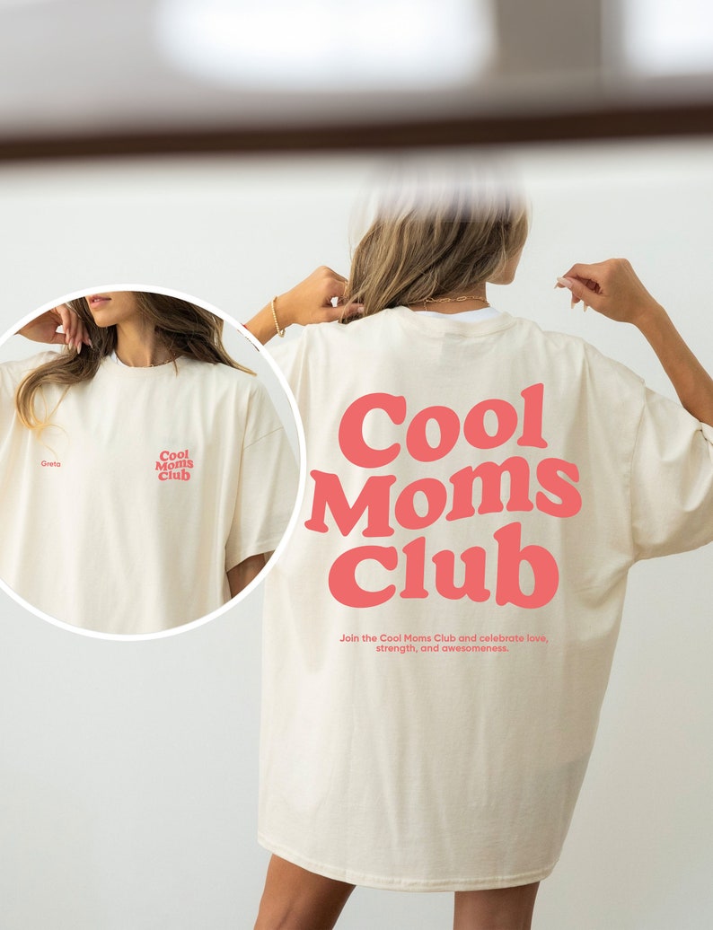 Personalized Mother's Day gift: High-quality Cool Moms Club T-shirt with individual name image 2