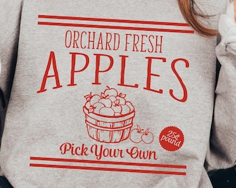 Apple Picking Sweatshirt, Fall things crewneck, Cute fall sweatshirt women, Apple orchard sweatshirt, Fall sweatshirt apple picking orchard