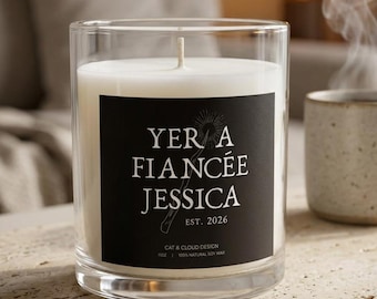 Personalized Candle, Wizard Fiancee Candle, Wizard Engagement Gift, Wizard Bride, Gift for reader, Engagement gift reader