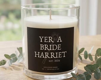 Personalized Bride Candle, Wizard Fiancee Candle, Wizard Wedding Gift, Wizard Bride, Gift for reader, Bookish bride gift, Bookish wedding