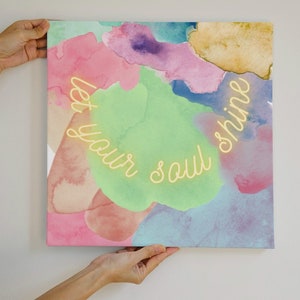 Mental Health Affirmations Digital Art Poster Printout 8x10 | Let your soul shine Weakness | Printable Wall Art Abstract Watercolor Design