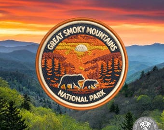 Wild Patches – Great Smoky Mountains - Embrodied Patch/Badge - Iron or Sew on