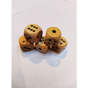 10x six sided wooden smooth edge dice 16mm
