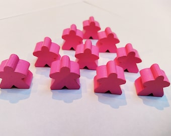 10x Wooden Meeples, Board Game Replacement Pieces (16 x 16 x 10mm)
