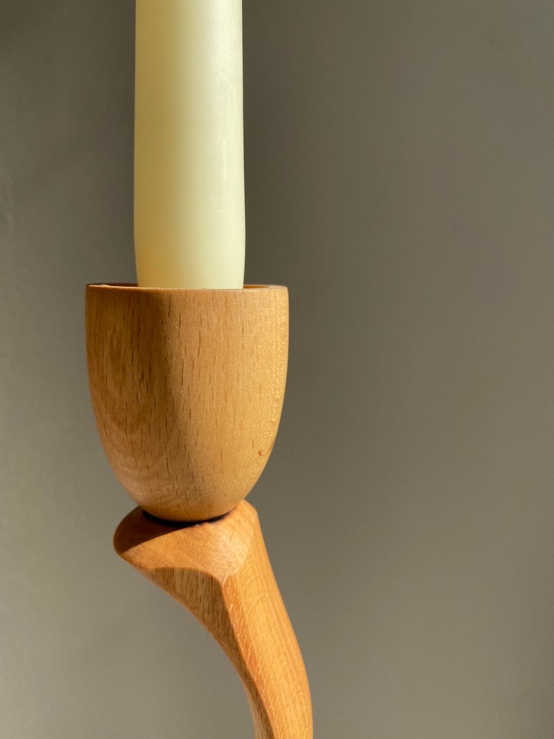Handmade Beechwood Candlestick Holder
