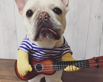 Pet Guitar Costume Funny Dog Costumes Guitarist Player Halloween Christmas Cosplay Party Dog Cat Clothes Dressing Up Outfits