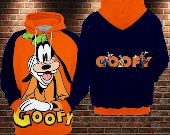 Casual Hoodie Goofy Disney 3D Print Pullover Hoodie Men's and Women's Pullover Sweatshirt