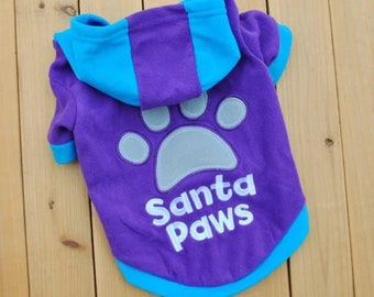 New Christmas Santa Paws Wigs Autumn/winter Dog Clothes Rose Blue Purple Shirt Dog Hoodies Holiday Clothing & Shoes Fleece