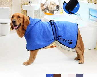 Personalized Microfibre Pet Towel Dog Hoodie Bathrobe Luxuriously Soft Quick Drying Pet Care Dog Dry Towel Custom Made Dog Coats