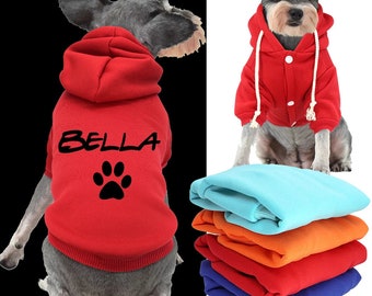 Custom Dog Cat Hoodie Personalized Pet French Bulldog Name Hoodies Clothes Cotton Puppy Coat Clothing For Small Medium Large Dog