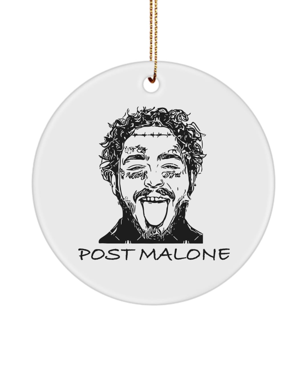 Post Malone Ornament, Soushoku Face Ornement, Good White Elephant Gift