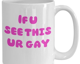 Aesthetic gay mug, gay pride, lgbtq, queer pride, funny gay quote, funny gay gag gift,