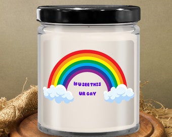 Lgbtq candles, aesthetic gay pride candle queer owned businesssoy vanilla made in the usa