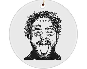 Post Malone Ornament, Post Malone Gift, Hip Hop Ornament, Pop Music Gift, Rap Music Merch, Post Malone Merch, Post Malone Concert