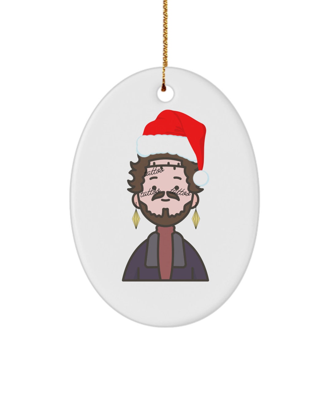 Post Malone Ornament Post Malone Christmas Ornament Home Etsy