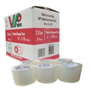 24 Rolls Clear Industrial Packaging Tape, 3 Inch x 110 Yards, Thickness 2.0 Mil.