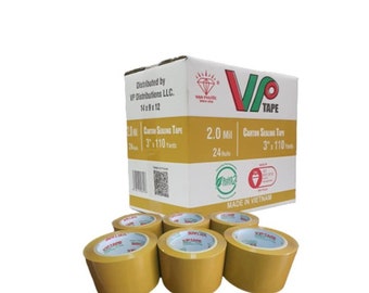 24 Rolls Tan color ,Industrial Packaging Tape, 3 Inch x 110 Yards, Thickness 2.0 Mil.
