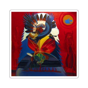 Vinyl Sticker - Original Lakota Painting: Grandfather Rising Sun