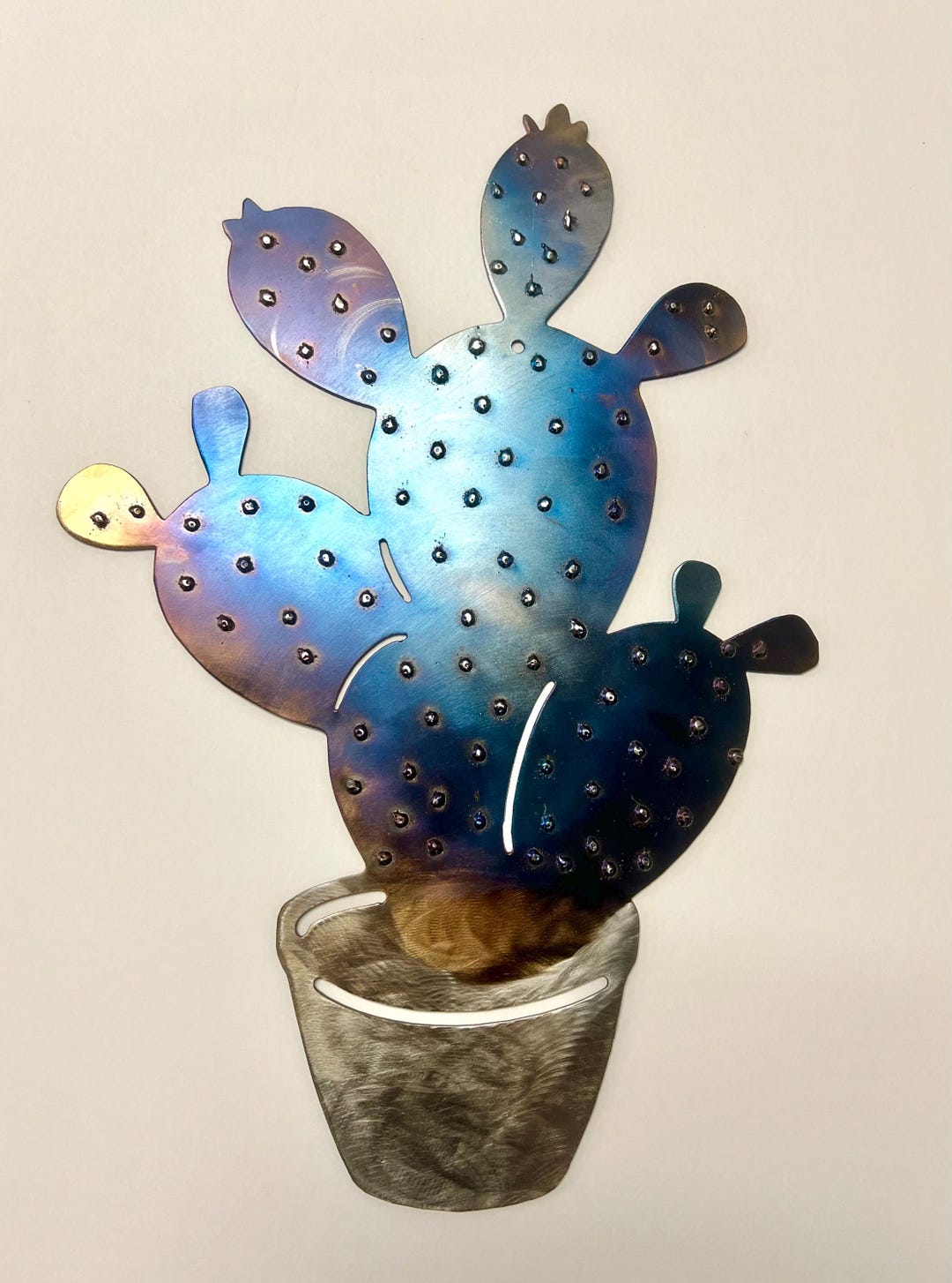 Prickly Pear Cactus Metal Wall Art | Southwestern Desert Decor - Etsy