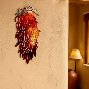 Chili Ristra Metal Wall Art - Southwestern Home Decor - Handmade