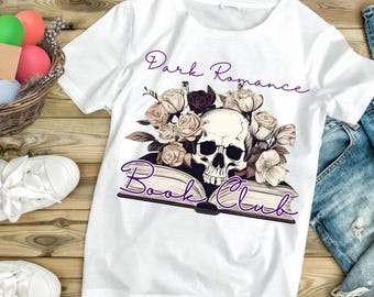 Dark Romance Book Club PNG: Skull & Flowers (Digital Download)