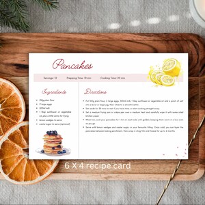 Recipe Card, Holiday Recipe Card, Christmas Trees, Printable Recipe Card, 6x4, Recipe Card Template Simple Recipe, recipe card.